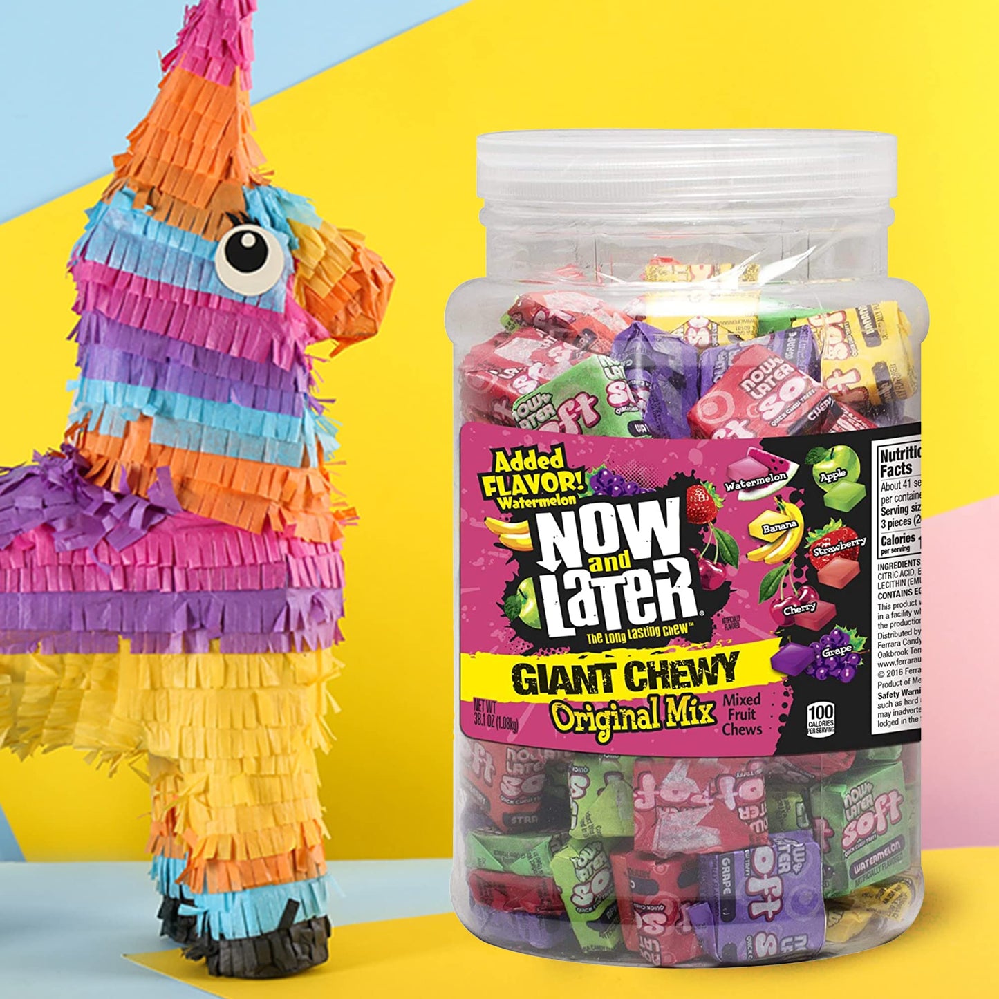 Now & Later Soft Assorted Candy, 38.1 Ounce Jar
