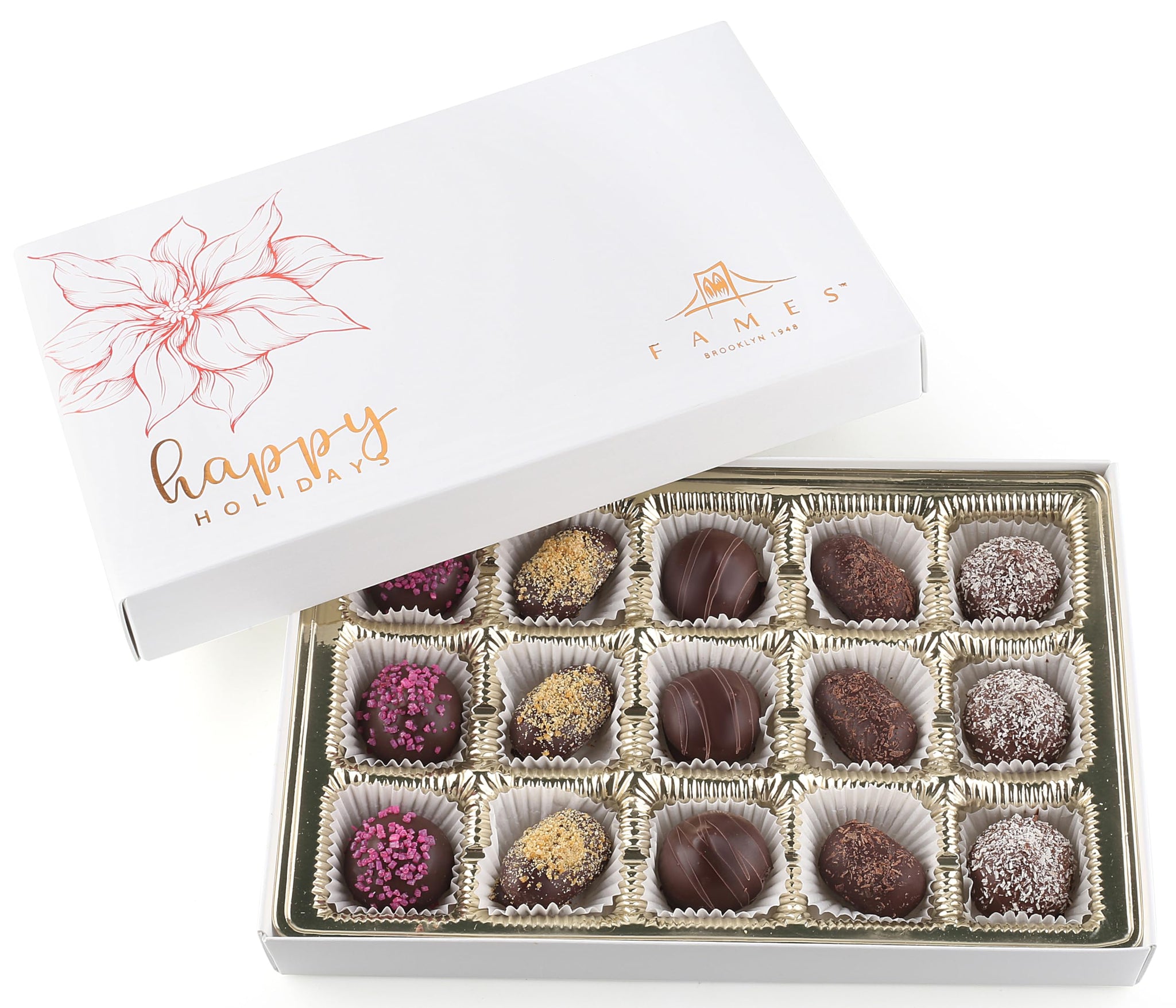 Holiday Xmas Chocolate Gift Box - Delicious Kosher Dairy Free, Egg Free Vegan Friendly Chocolates - Corporate Holiday Gifts for Clients, Employees