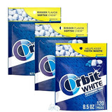 ASSORTIT X Orbit White Peppermint Sugar Free Gum, 3 Pack, 120 Pieces Per Bag, 360 Pieces Total, Resealable Bags