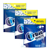 ASSORTIT X Orbit White Peppermint Sugar Free Gum, 3 Pack, 120 Pieces Per Bag, 360 Pieces Total, Resealable Bags