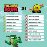 Final Boss Sour Candy | Level 2, Cranberries, 10 Pack - Made with Real Dried Fruit, No Artificial Colors, No Artificial Fruit Flavors, Low Calorie
