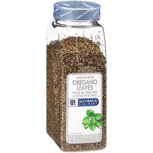 McCormick Culinary Mexican Style Oregano Leaves, 5 oz - One 5 Ounce Container of Dried Mexican Oregano Leaves, Best in Tomato Dishes, Southwestern