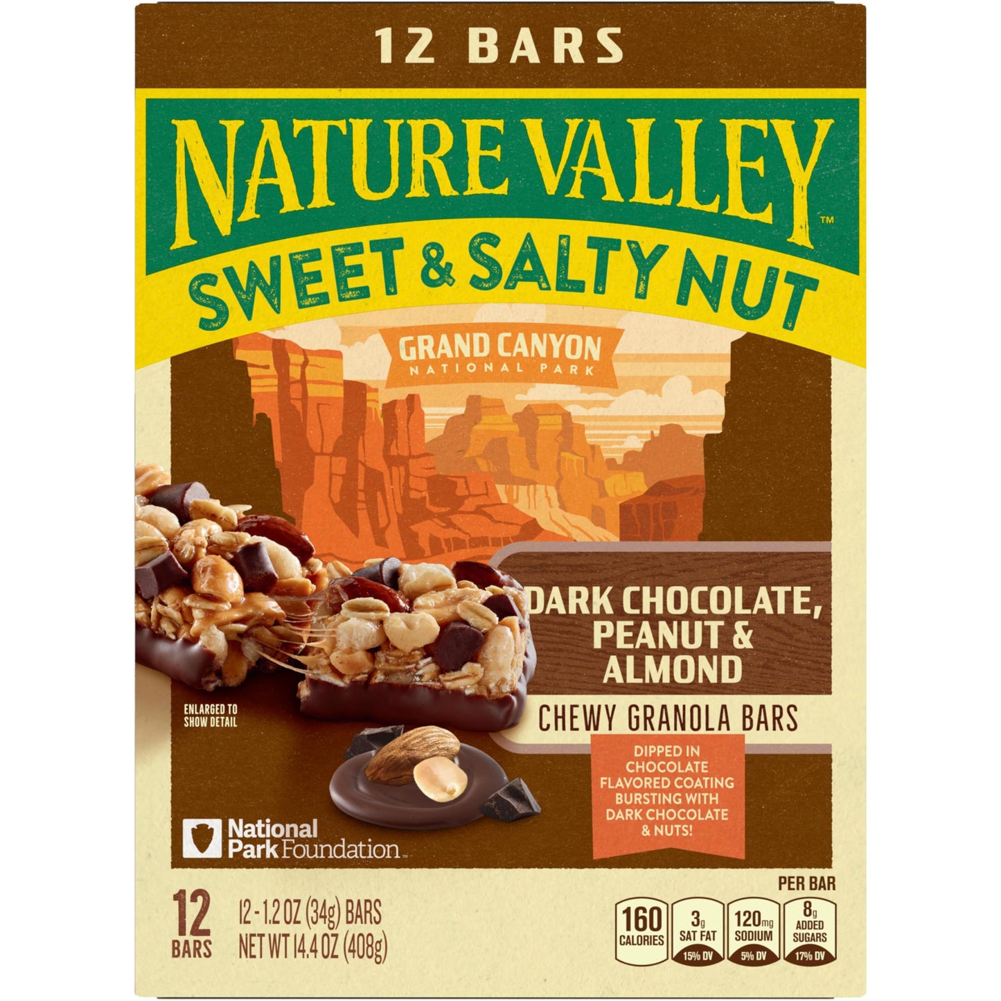 Nature Valley Granola Bars, Dark Chocolate Peanut Almond, 12 ct, 14.4 OZ