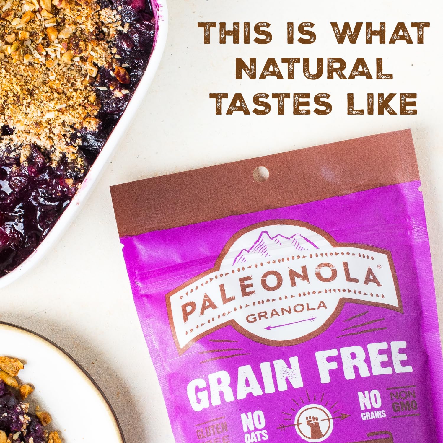 Paleonola Chocolate Fix Grain Free Granola, 10 Oz Resealable Bag (Pack of 1) - Grainless Paleo Granola Blended w/Dried Cranberries & Coconut, Organic