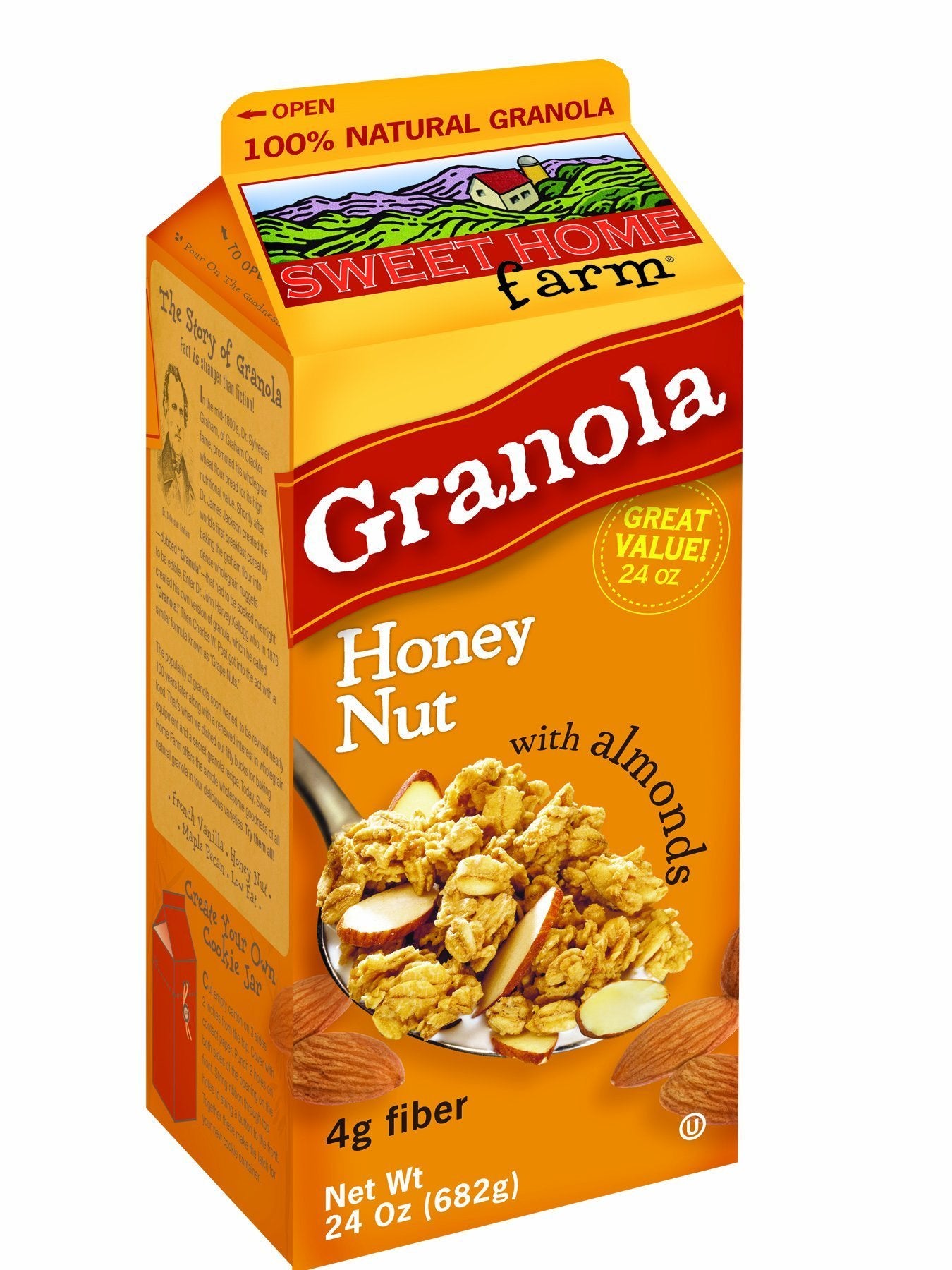 Sweet Home Farm Honey Nut Granola with Almonds, 24-Ounce Cartons (Pack of 2)