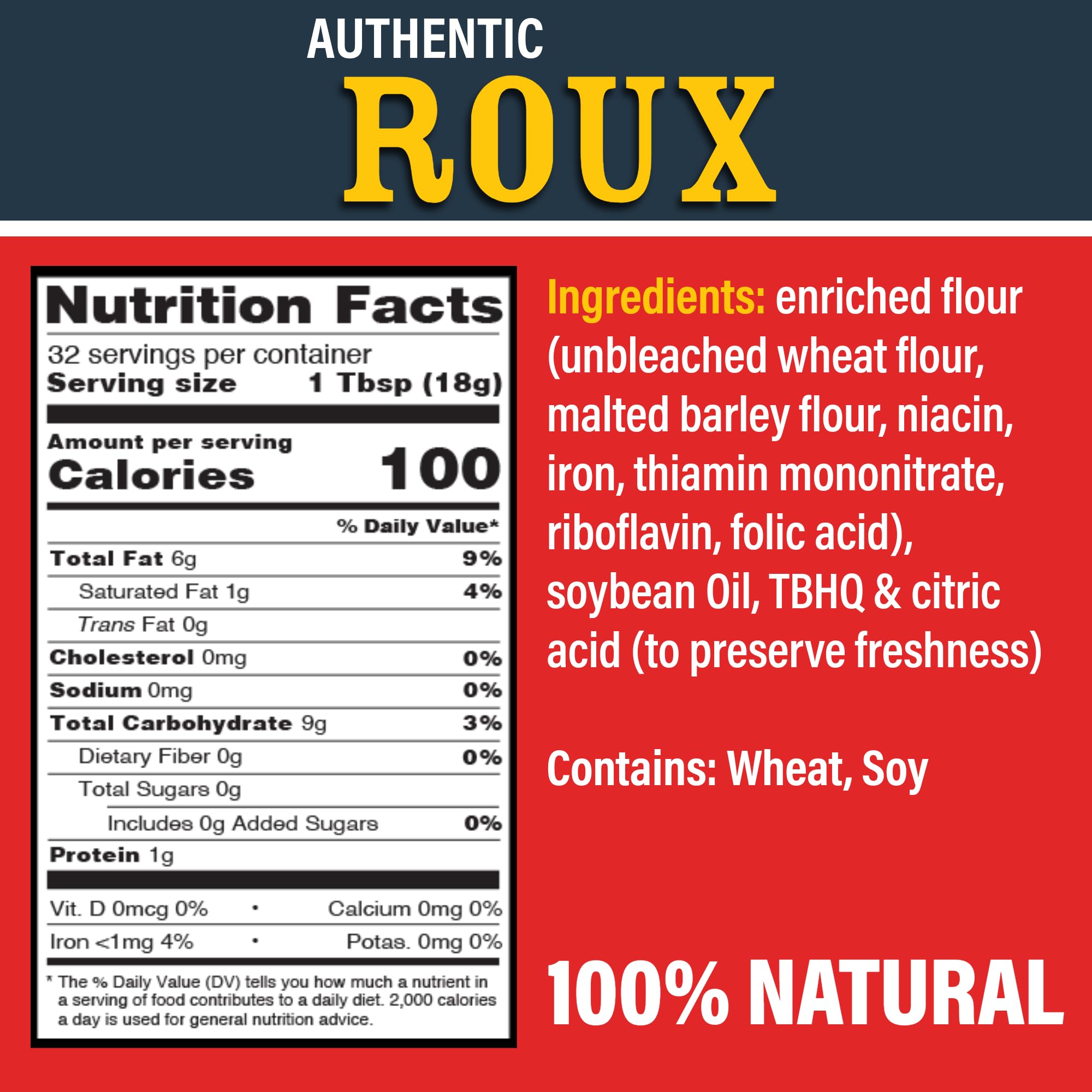 Ragin' Cajun Authentic Roux - 16 oz Jar - Pack of 2, No MSG - Louisiana Cajun Base for Gumbo, Stews & Gravies, Easy to Use