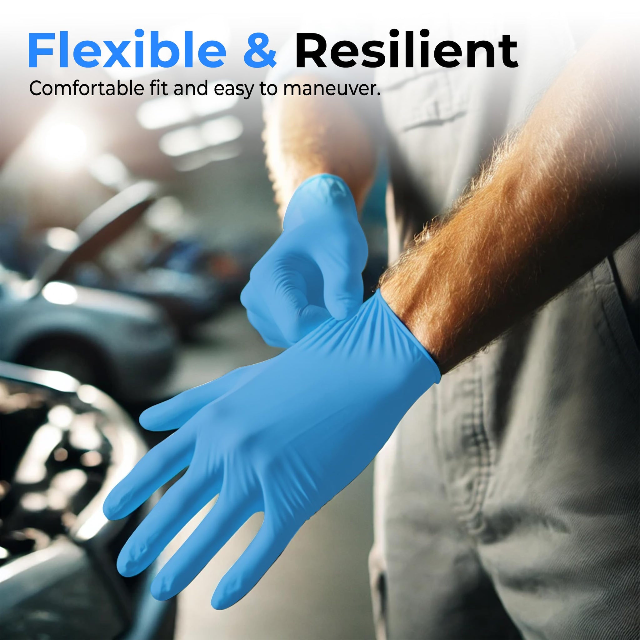 SereneLife 100 Pcs Nitrile Disposable Gloves - Soft Industrial Gloves, Vinyl Gloves Powder-Free, Latex-Free Protective Gloves, Soft and Comfortable