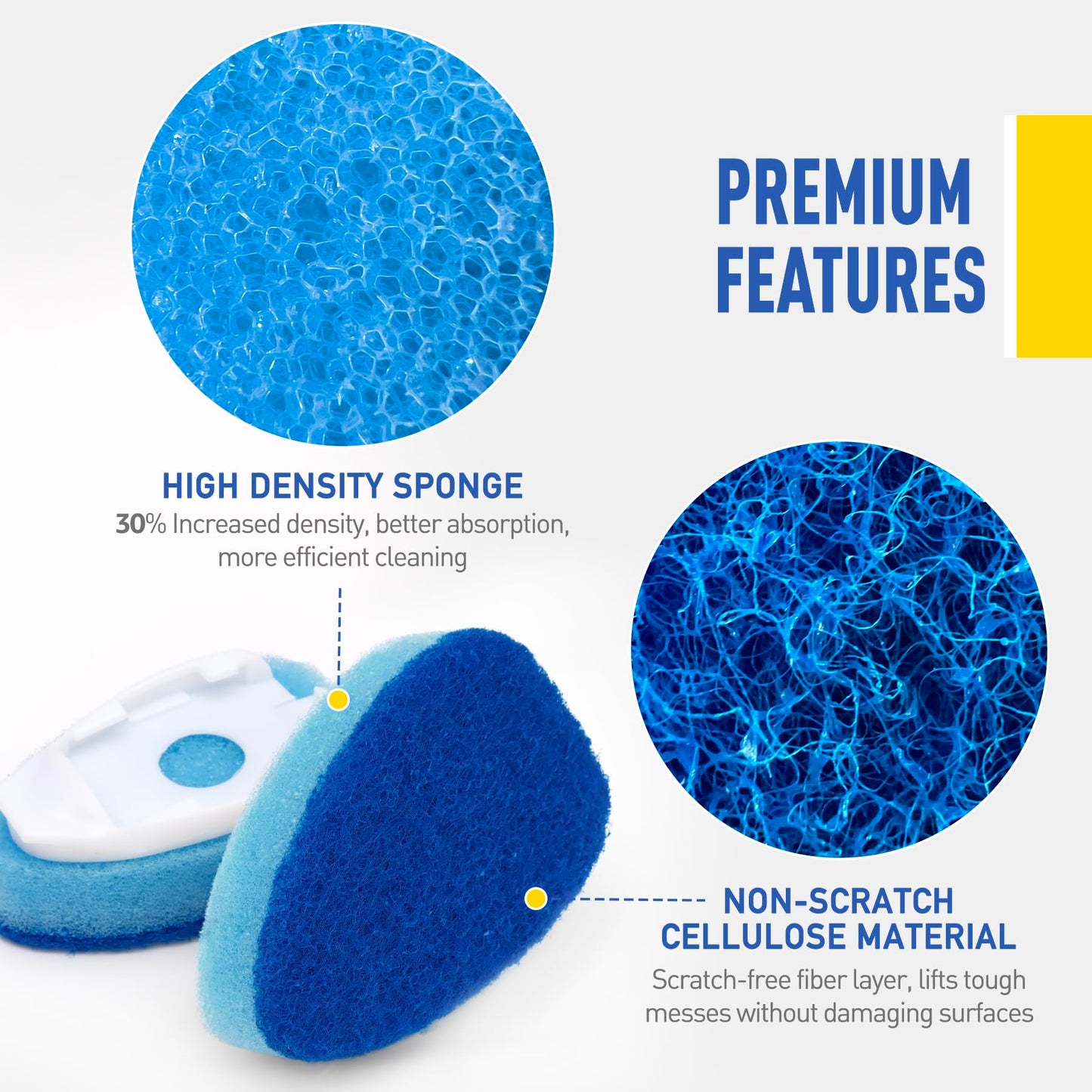 Dishwand Refills Sponge Heads for Scotch-Brite Dish Wand, 6Pack Non Scratch Heavy Duty Scrub Brush Sponges, Soap Dispensing Scrubbers, Cleaning Head