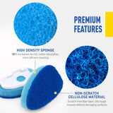 Dishwand Refills Sponge Heads for Scotch-Brite Dish Wand, 6Pack Non Scratch Heavy Duty Scrub Brush Sponges, Soap Dispensing Scrubbers, Cleaning Head