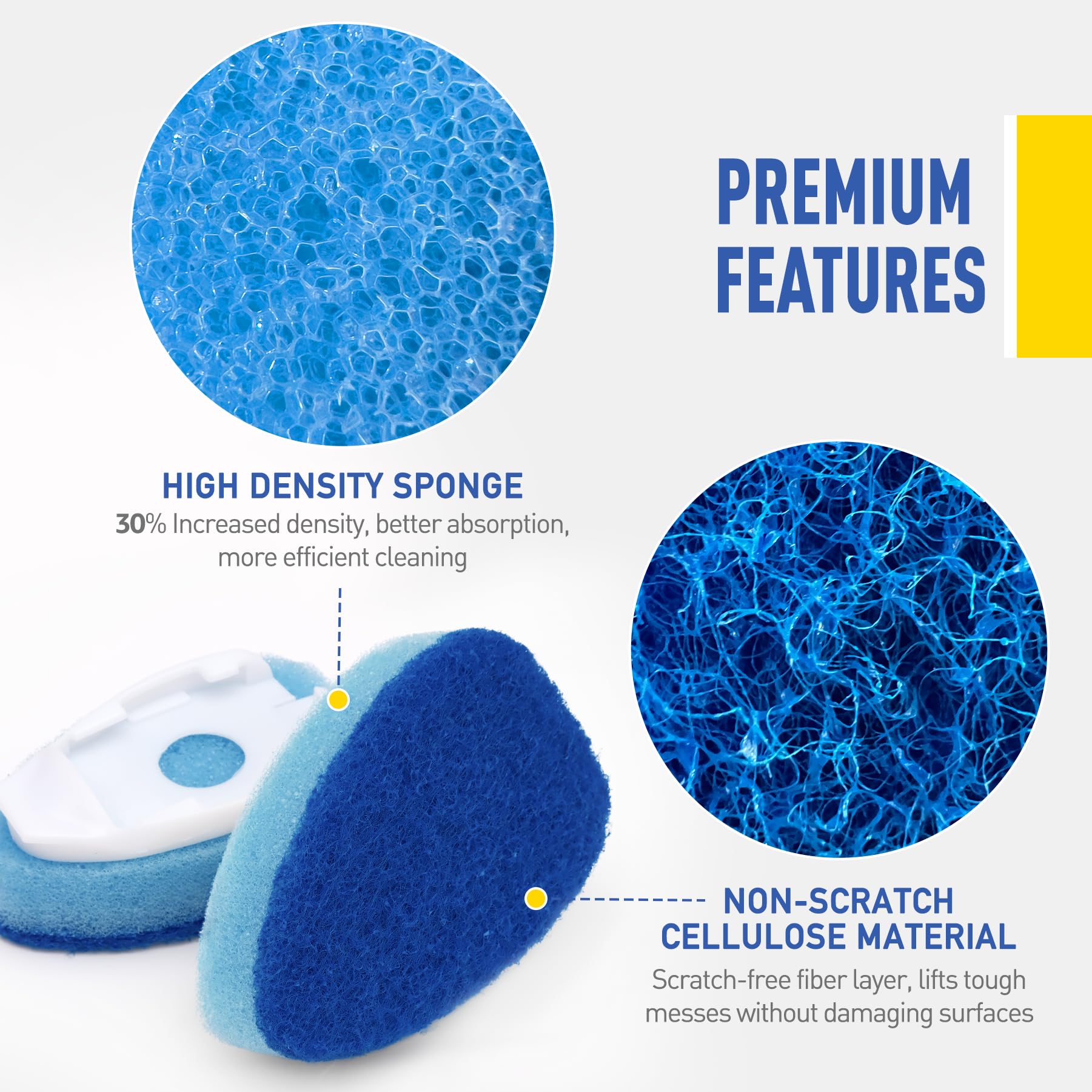Dishwand Refills Sponge Heads for Scotch-Brite Dish Wand, 6Pack Non Scratch Heavy Duty Scrub Brush Sponges, Soap Dispensing Scrubbers, Cleaning Head