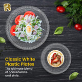 R-kay 100 Pack 9 Inch Clear Plastic Plates Disposable - Heavy Duty 9 Inch Clear Plates For Party - Microwavable Clear Disposable Plates