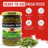 Christopher Ranch Gourmet Pesto Sauce | Fresh Basil, Almonds & Parmesan | Rich and Savory Garlic Blend | Perfect for Pasta, Pizza, Dips, and Roasting