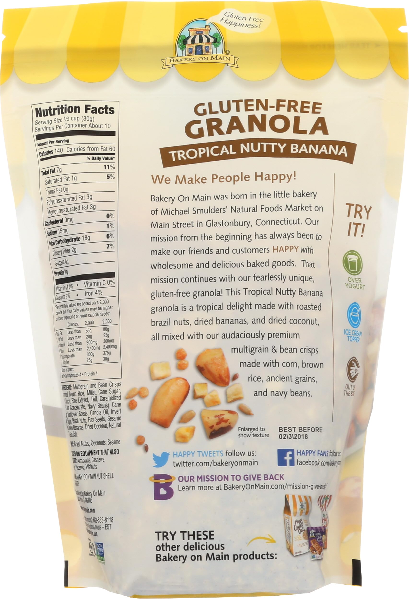 Bakery On Main, Granola Rainforest Gluten Free, 11 Ounce