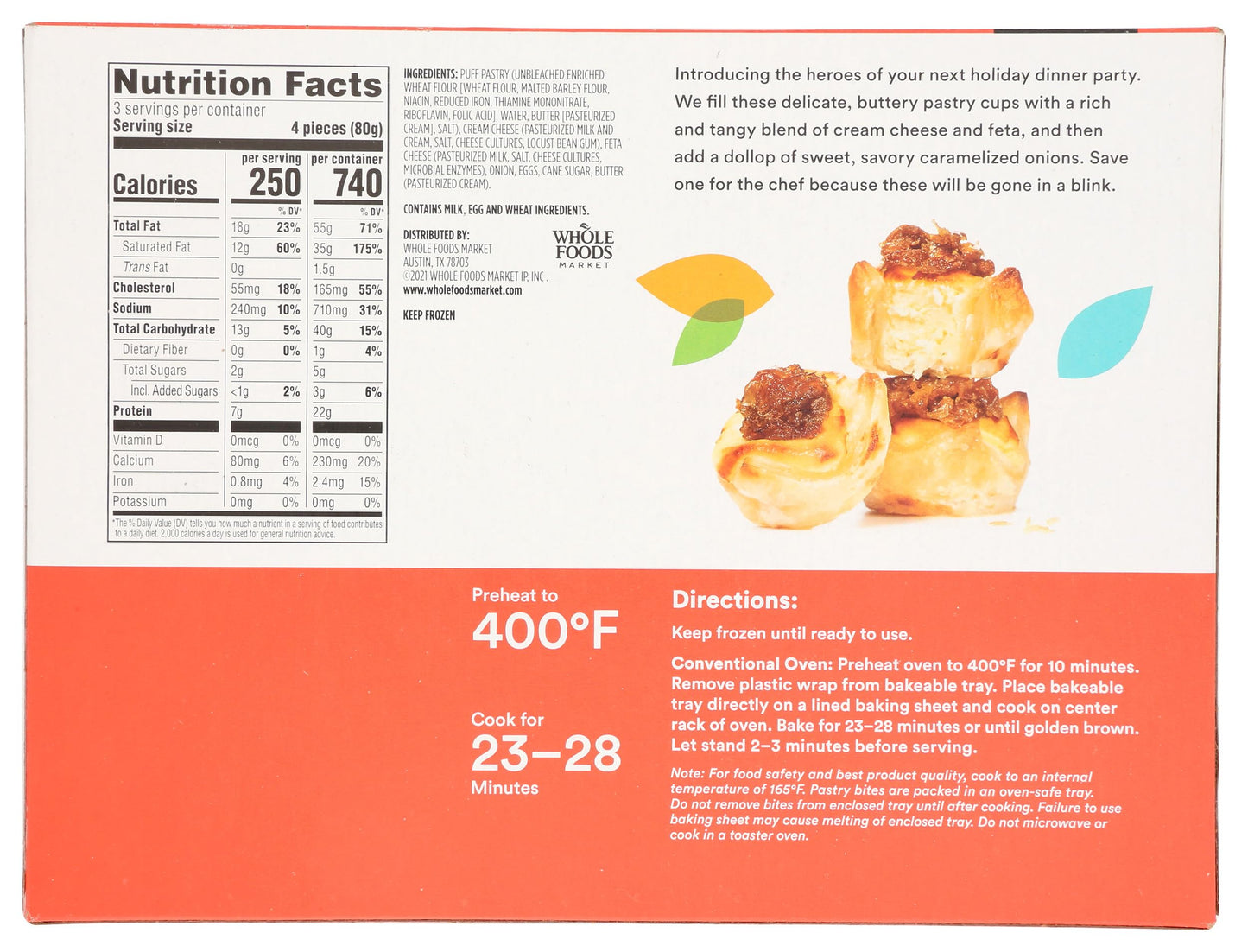 365 by Whole Foods Market Caramelized Onion & Feta Pastries, 8.5 OZ