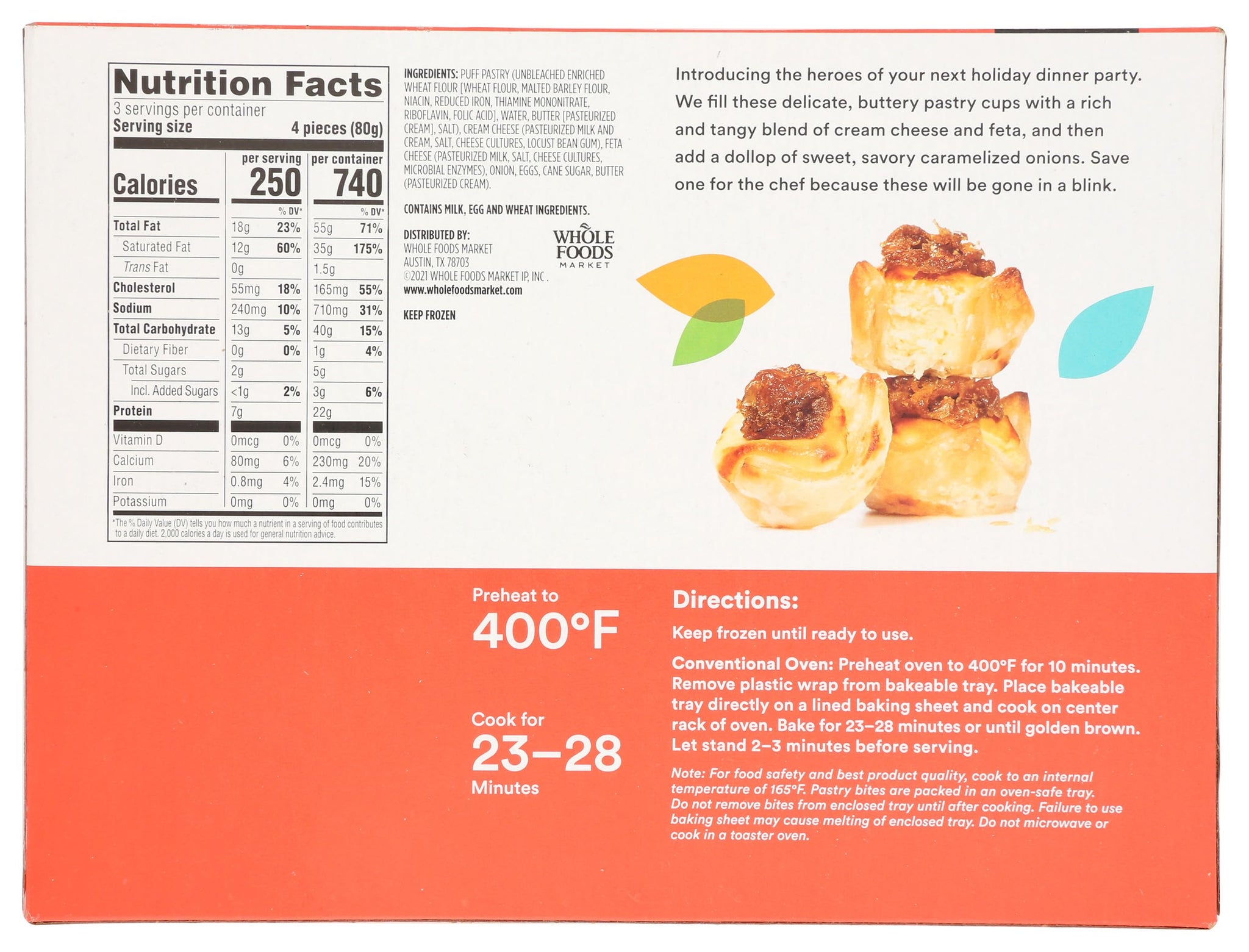 365 by Whole Foods Market Caramelized Onion & Feta Pastries, 8.5 OZ