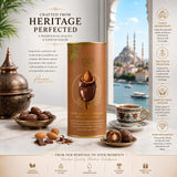 Huries Milk Chocolate Covered Dates with Almonds, Individually Wrapped Gourmet Stuffed Date Candy, Turkish Dessert Snack, 200 g