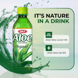 OKF Aloe Vera Drink Juice with Pure Aloe Pulp, Variety, 16.9 oz. (Original, Pack of 20), Plant Based Drink, Korean drinks