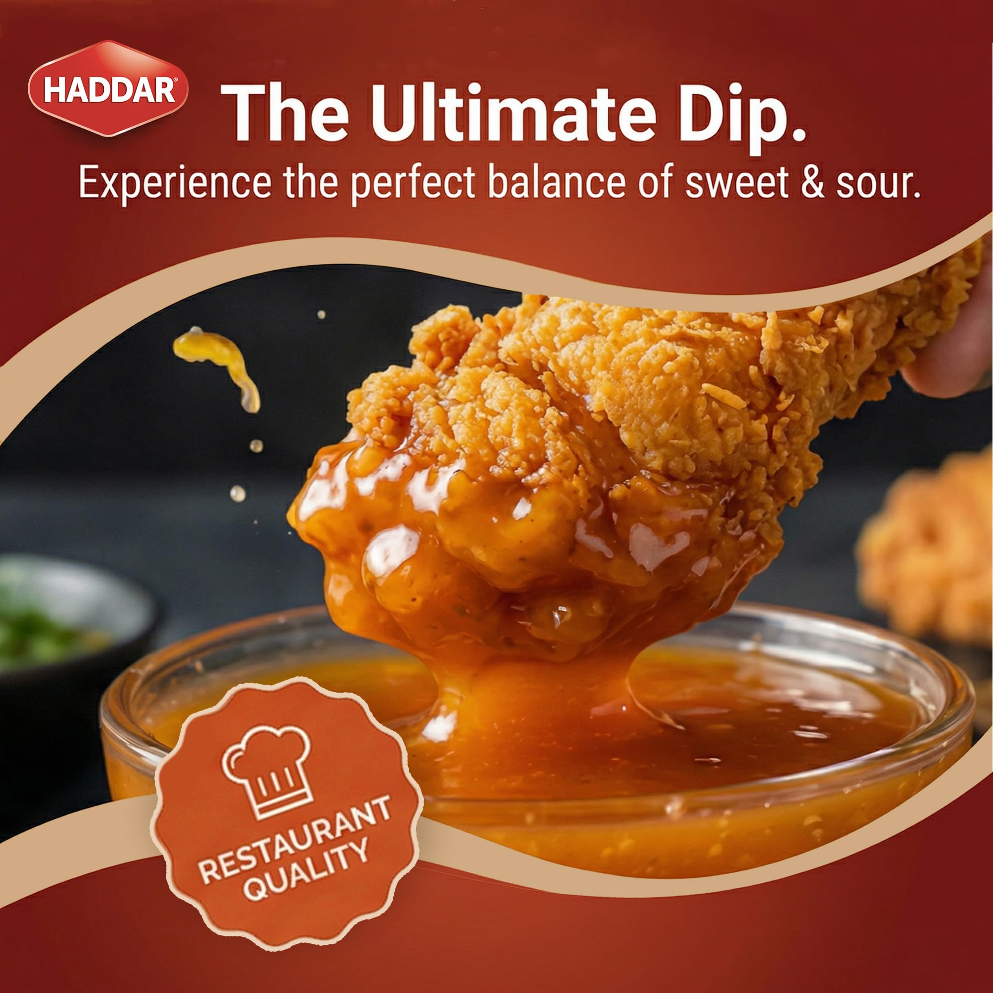 Haddar Sweet & Sour Duck Sauce, 28 oz (2 Pack) | Authentic Asian Style | No MSG | Perfect for Egg Rolls, Spring Rolls, Wontons, Chicken, Fish & Stir