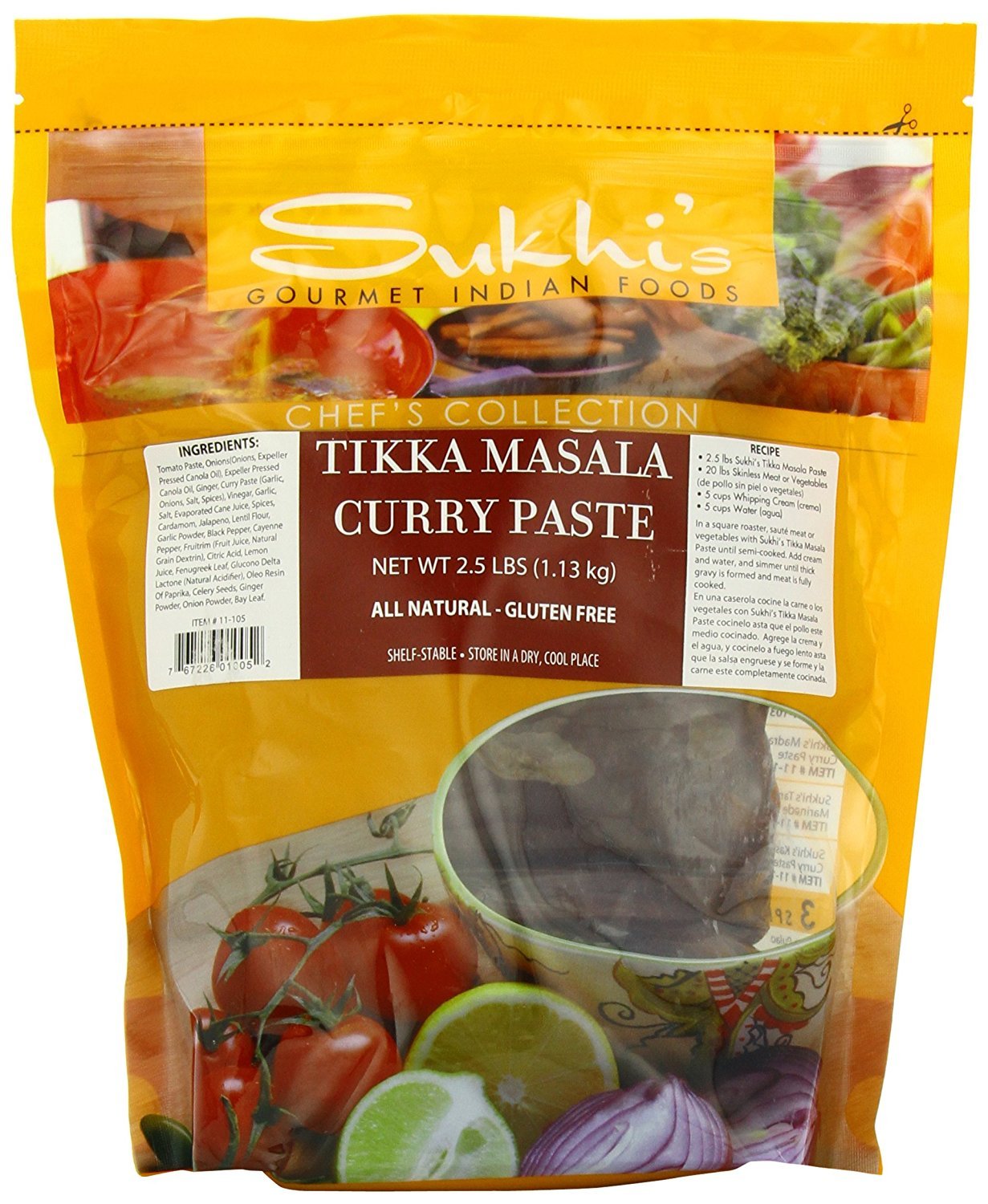 Sukhi's Indian Curry Sauce - Chicken Tikka Masala Sauce 2.5lbs, Gluten Free Tikka Masala Paste Tikka Masala Simmer Sauce Indian Simmer Sauce Indian