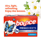Bounce Mega Dryer Sheets, Fresh Breeze, 130 Count, Mega Fabric Softener Sheets with Static Control, Wrinkle Reduction, Extra Softness, Lasting Scent