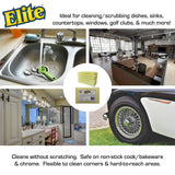 Elite PRO All Purpose Cleaning Pad, 6 Pack, Non Scratch, Dish Sponge, Scrubber, Made in USA. Large Thin Sponge for Kitchen and Household Use. Flexible