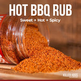 Killer Hogs HOT BBQ Rub Championship Grill Seasoning for Beef, Steak, Burgers, Pork, and Chicken, 5 lb Bag