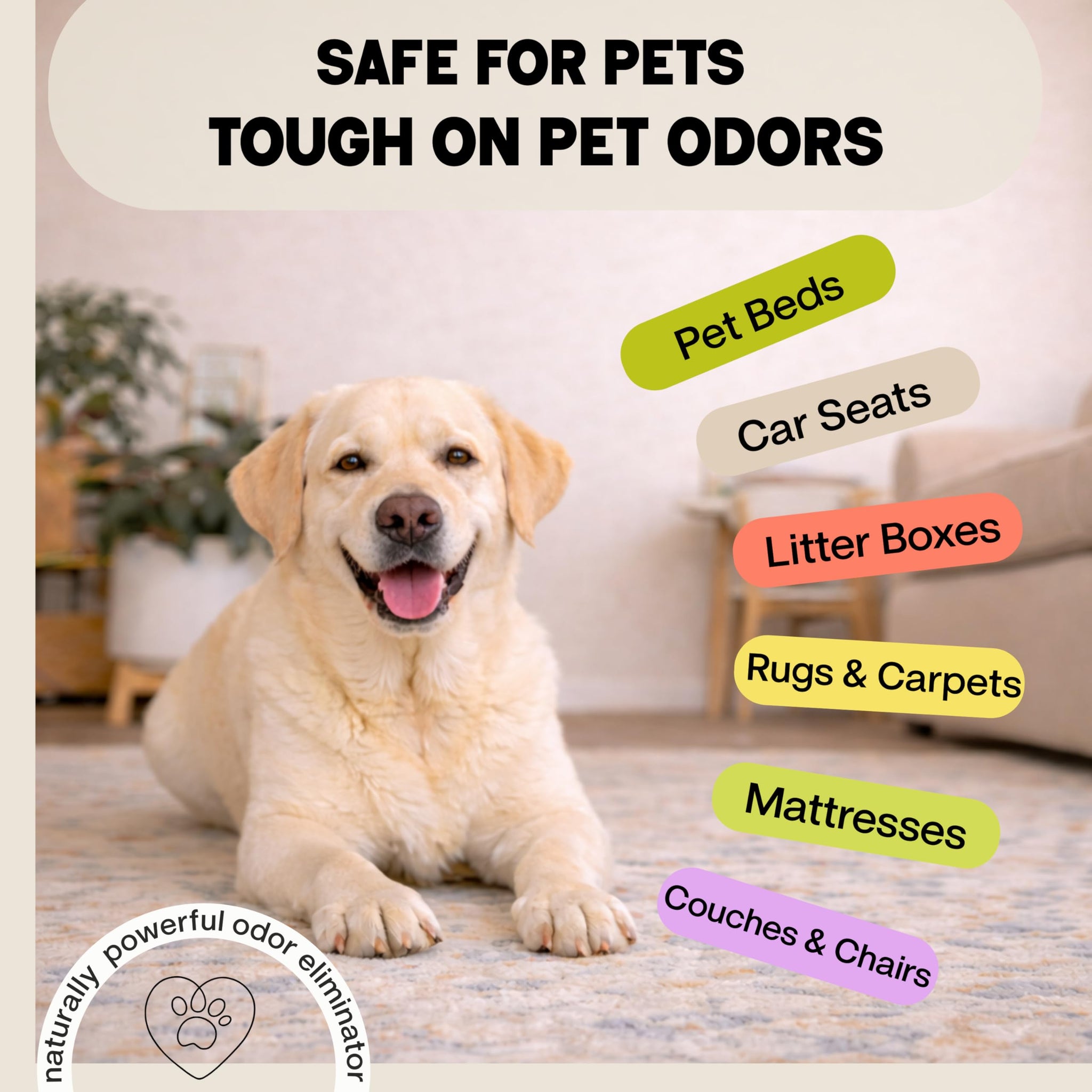 Merry & Gold Carpet Deodorizer & Freshener Powder | 31 oz Lemon + Mint | Pet Odor Eliminator for Rugs, Upholstery, Strong Odor Control & Pet Urine |