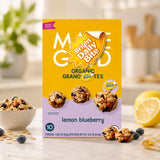 SHOPSHIPNOW Lemon Blueberry Granola Bites, Organic Oat Snack Packs, Individually Wrapped Bite Size, 10 Count, 8.5 oz