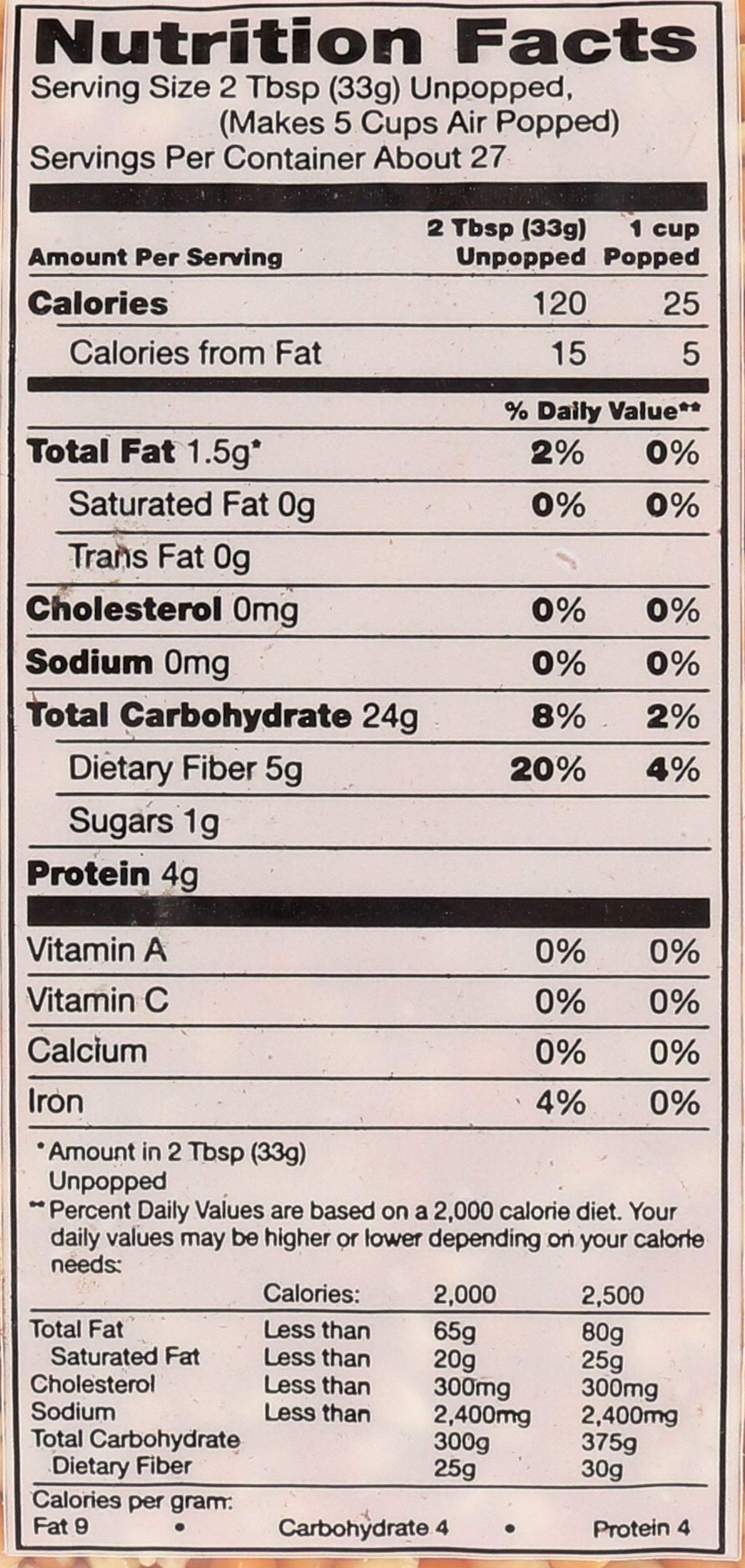 HILGER AGRINATURAL Popcorn, 32 OZ