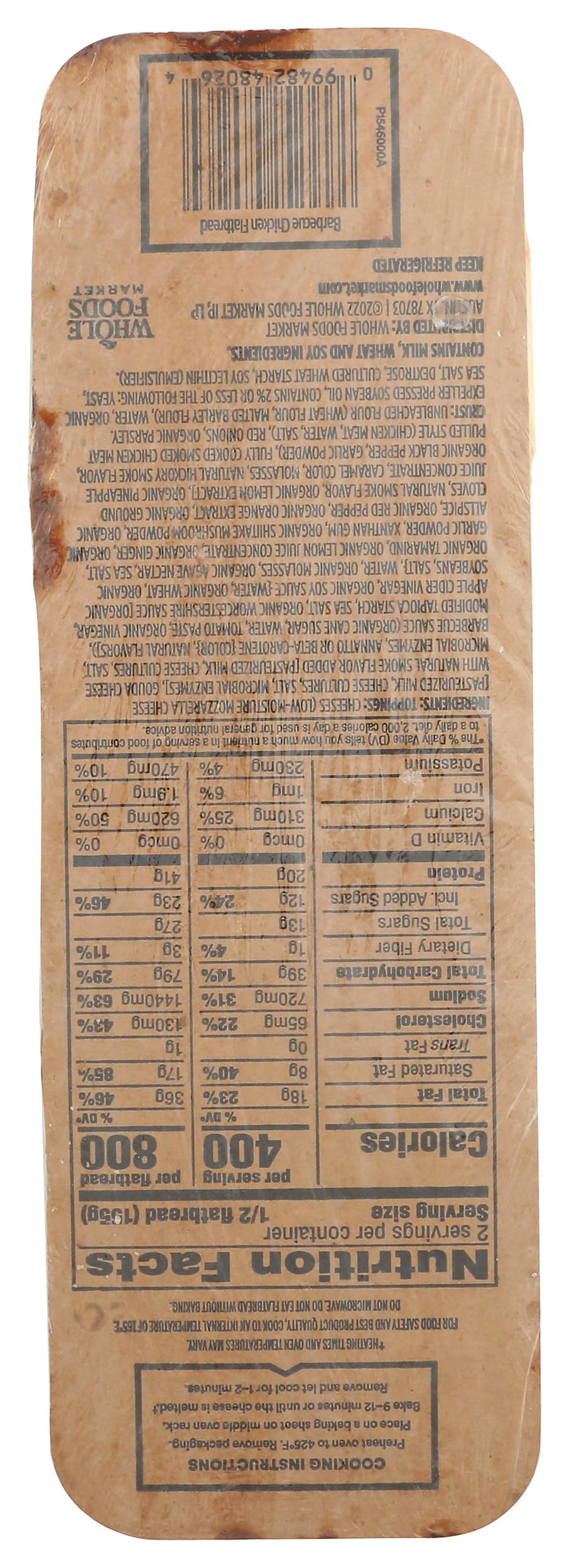 Whole Foods Market Barbecue Chicken Flatbread, 11 OZ