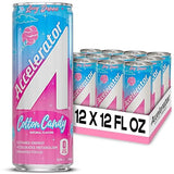 Accelerator Energy Drink, Cotton Candy 12oz can (12 pack), Zero Sugar, Sustained Energy from 100% Natural Caffeine (200mg from Green Coffee Bean