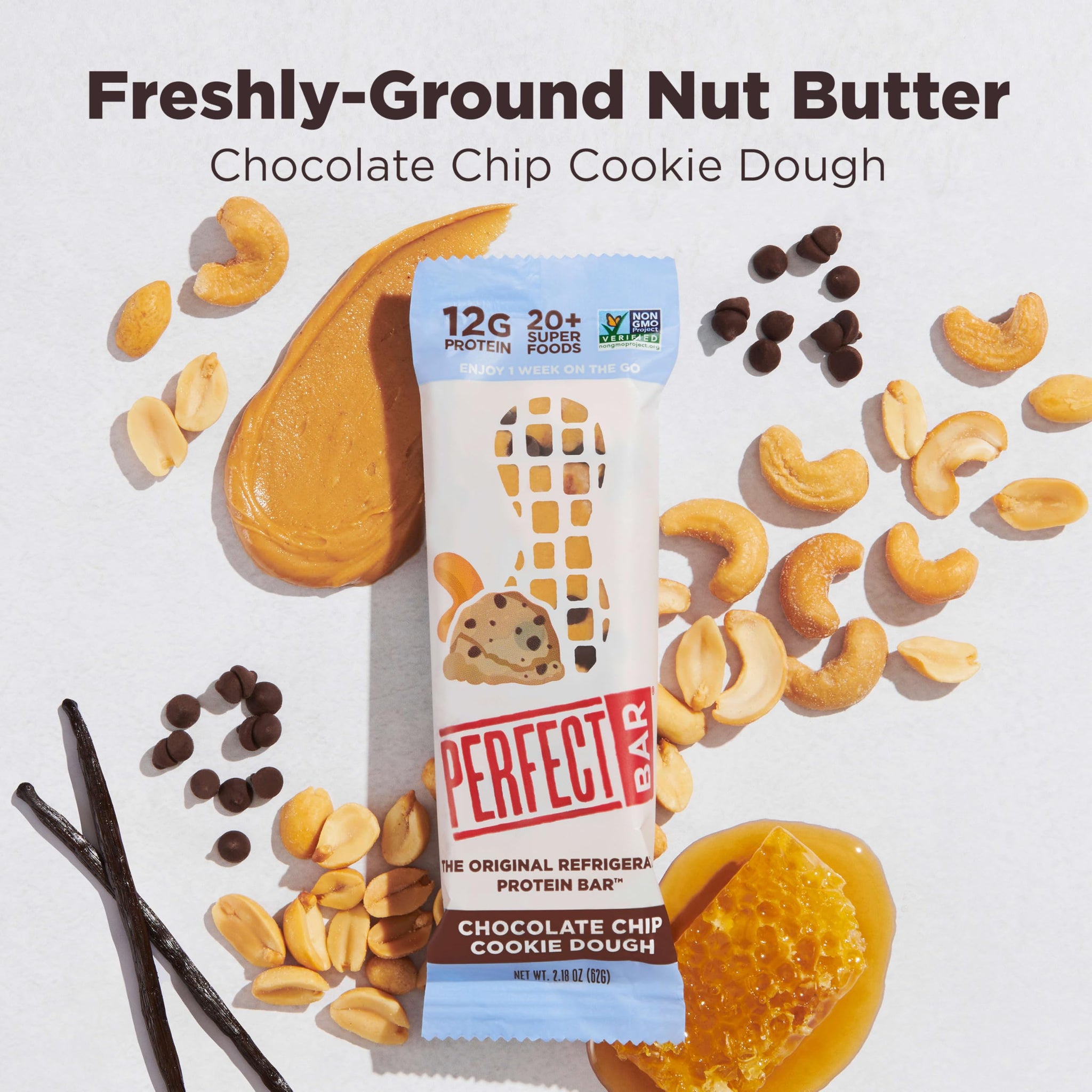 PERFECT BAR Chocolate Chip Cookie Dough Protein Bar 4 Count, 2.18 Ounce