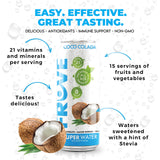 FrUve Super Water | Coco Colada Flavor | 12 16oz Cans | Healthy Drink | Zero Sugar | Low Calorie Drink | Powerful Antioxidants | Boosts Immune System