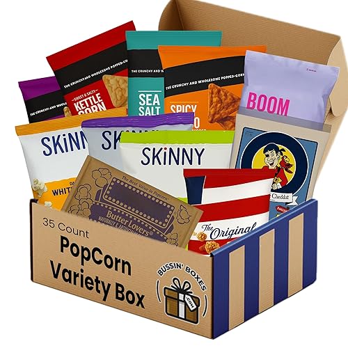 Popcorn Variety Pack - Popcorn Snack Pack with Individually Wrapped Bags - Bulk Snack Box for Adults, Kids, Office, and School - 35 Count Assembled by