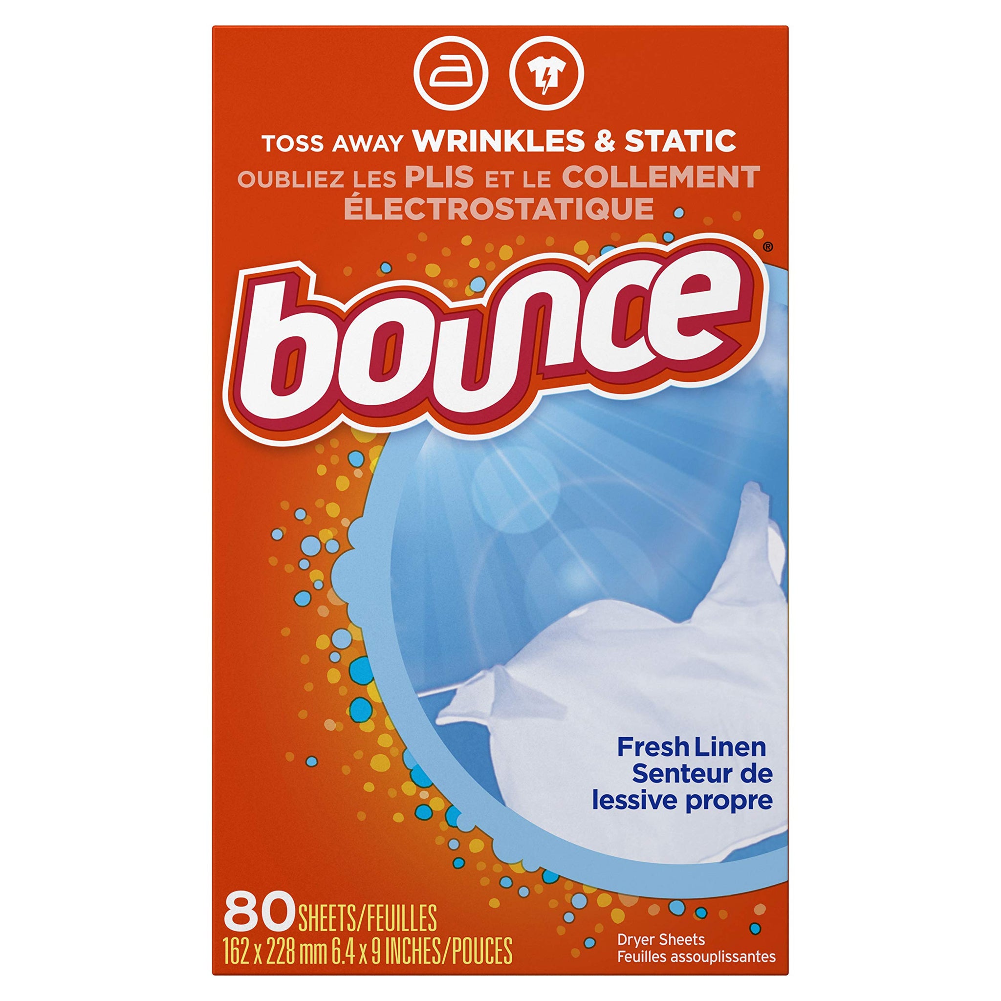 Bounce Fabric Softener Dryer Sheets, Fresh Linen, 80 Count (Pack of 3)