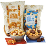 Moose Munch® Premium Popcorn, Milk Chocolate And Caramel Popcorn 2 Bags Duo, Sweet And Salty Treats Snack Gift Basket, Great Snack For Any Occasion