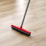 Stanley Home Products Rubber Broom with Adjustable Handle - for Carpets Floors Stairs Upholstery - Electrostatic Action Removes Pet Hair Lint Fuzz