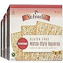 Yehuda Gluten Free Everything Matzo Squares (3 Pack) Thin, Crisp & Airy Matzo Style Gluten Free Crackers with Everything Seasoning | Certified Kosher