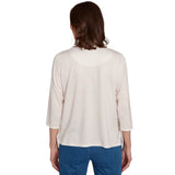 Alfred Dunner Women's Petite Harvest Basket Top Size PL Oatmeal Multi