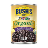 Bush's Canned Organic Black Beans (Pack of 1), Good Source of Plant-Based Protein, Good Source of Fiber, Fat Free, Gluten Free, Low Sodium, 15 oz