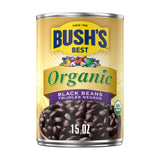 Bush's Canned Organic Black Beans (Pack of 1), Good Source of Plant-Based Protein, Good Source of Fiber, Fat Free, Gluten Free, Low Sodium, 15 oz