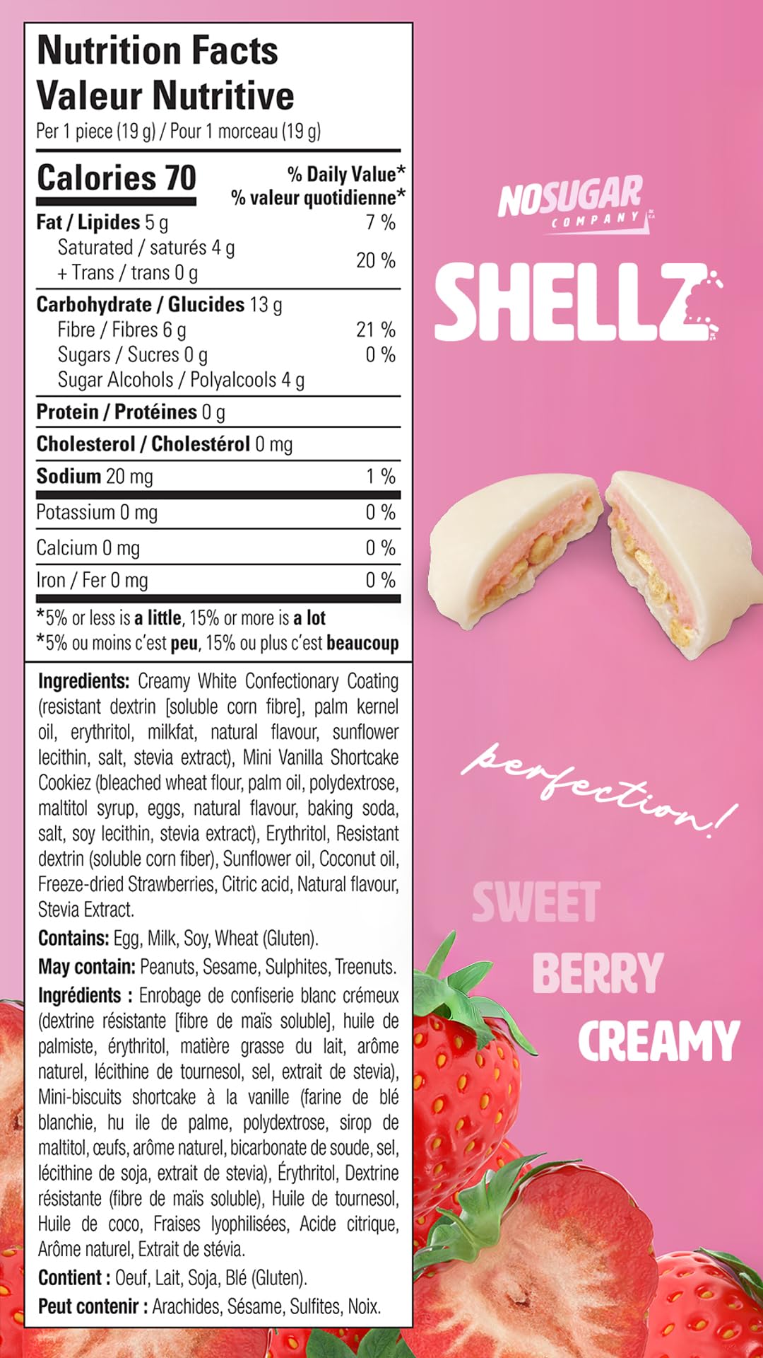 No Sugar Keto Shellz - Sugar Free (0g) Treat On-the-go Keto Snack - 30 Pack, Individually Wrapped - Gluten Free, Kosher, Value Pack (1 Pack