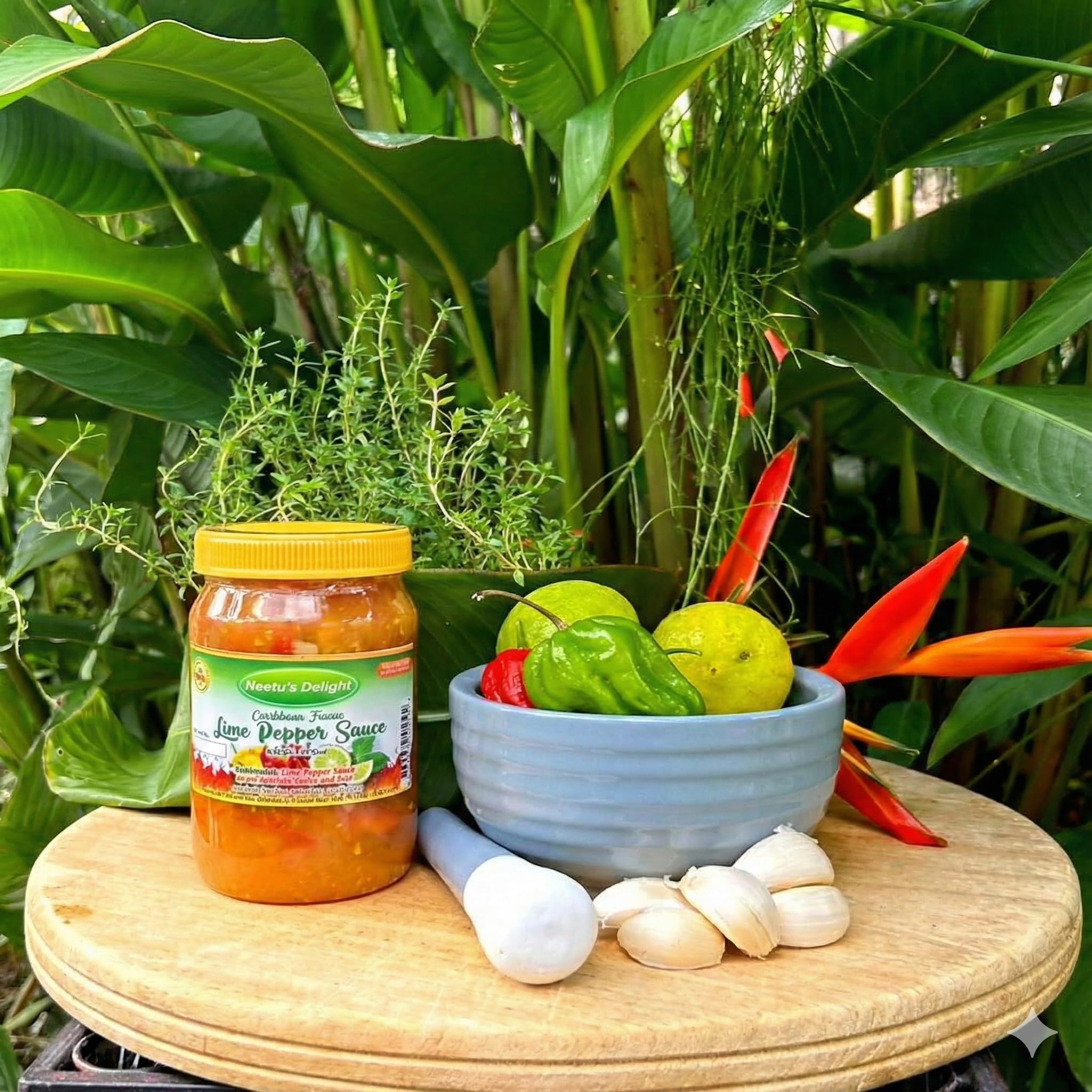 Neetu's Delight: Caribbean Fusion - Lime Pepper (Hot) Sauce 14.5oz (Net Wt. 375ml) | Full of Flavour | Medium Heat | Made with Scotch Bonnet Peppers |