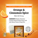 Twinings Orange & Cinnamon Spice Herbal Tea Individually Wrapped Bags, 20 Count (Pack of 4), Naturally Caffeine-Free, Enjoy Hot or Iced, 80 Teabags