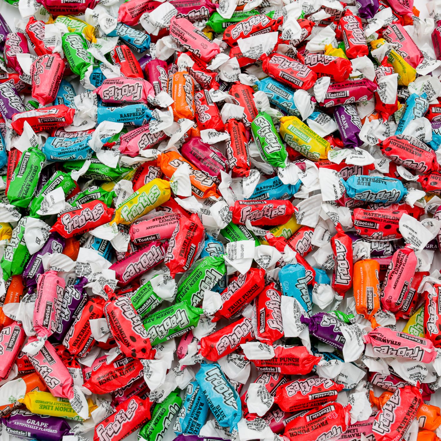 FROOTIES Taffy Candy (10 Flavors) - Bulk Bag, Individually Wrapped, Fruit Chews, Gluten and Peanut Free, 1 lb (145 Pieces)