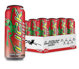 LICK Energy Drink - Kickin' Acai, Zero Sugar, No Crash, Green Tea Caffeine (180mg), with Antioxidants and Vitamins A, B6, B12, and C 16oz (12pk)