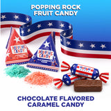 Patriotic Candy Assortment - 3 Pound Bulk Pack - 4th of July Candy - Chocolate Caramels, Lollipops, Popping Rocks Pouches - Red White and Blue Treats