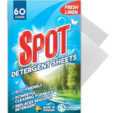 Laundry Detergent Sheets (60 Loads), Fresh Linen Scent, Made in Sweden, Plastic Free Packaging, Eco Friendly, Liquidless & Mess Free, No Spills, TSA