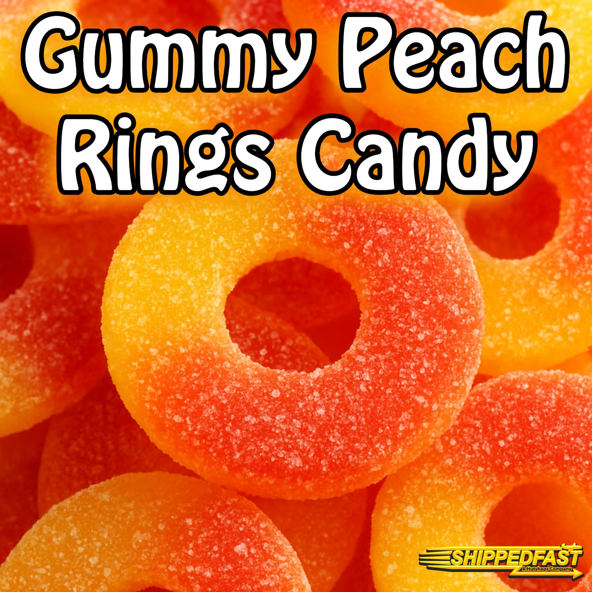 Peach Rings Gummy Candy (5 Pound Bag) 80oz. Bulk Chewy Authentic Taste Gourmet Candies