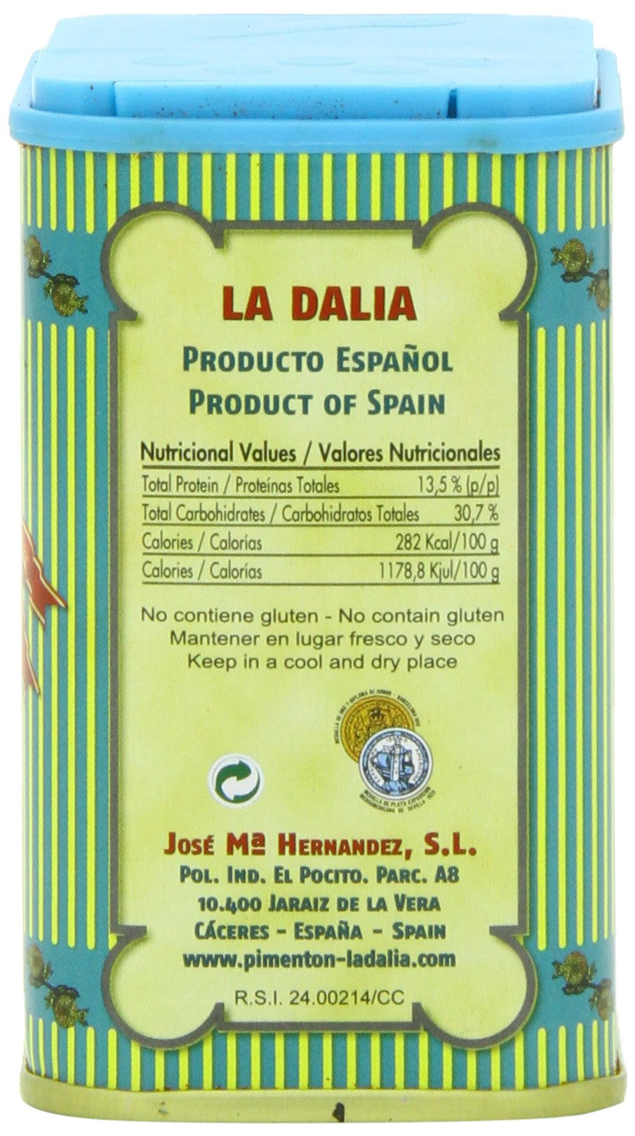 La Dalia Sweet Smoked Paprika Powder, Authentic Spanish Pimentón de la Vera, DOP Certified, Rich Color and Smoky Flavor, Perfect for Chicken, Meat